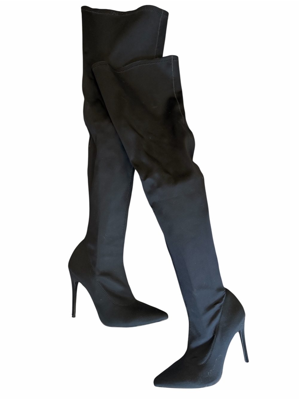 Women's Black Over-the-Knee Stiletto Boots